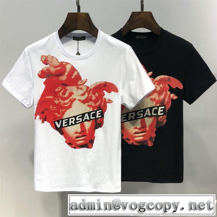 春夏を感じさせる VERSACE ヴェルサーチ 半袖Tシャツ 2色可選 2019年春夏のトレンドアイテム