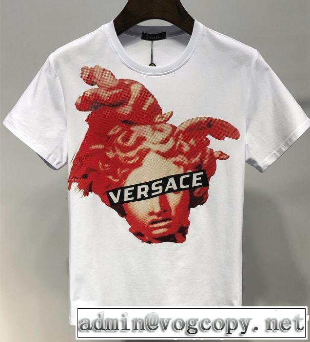 春夏を感じさせる VERSACE ヴェルサーチ 半袖Tシャツ 2色可選 2019年春夏のトレンドアイテム