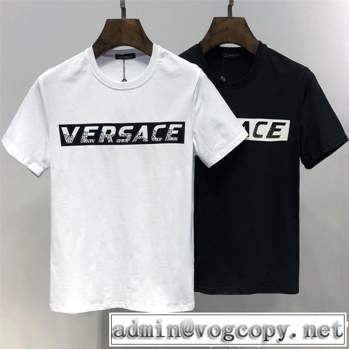 2019春夏は人気定番 夏おすすめ人気ブランドアイテム VERSACE ヴェルサーチ 半袖Tシャツ 2色可選