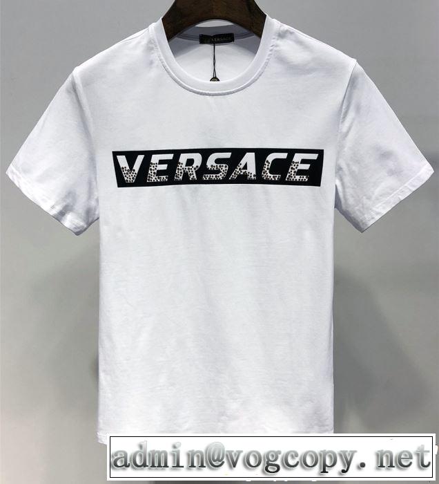 2019春夏は人気定番 夏おすすめ人気ブランドアイテム VERSACE ヴェルサーチ 半袖Tシャツ 2色可選