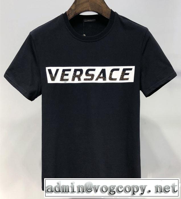 2019春夏は人気定番 夏おすすめ人気ブランドアイテム VERSACE ヴェルサーチ 半袖Tシャツ 2色可選
