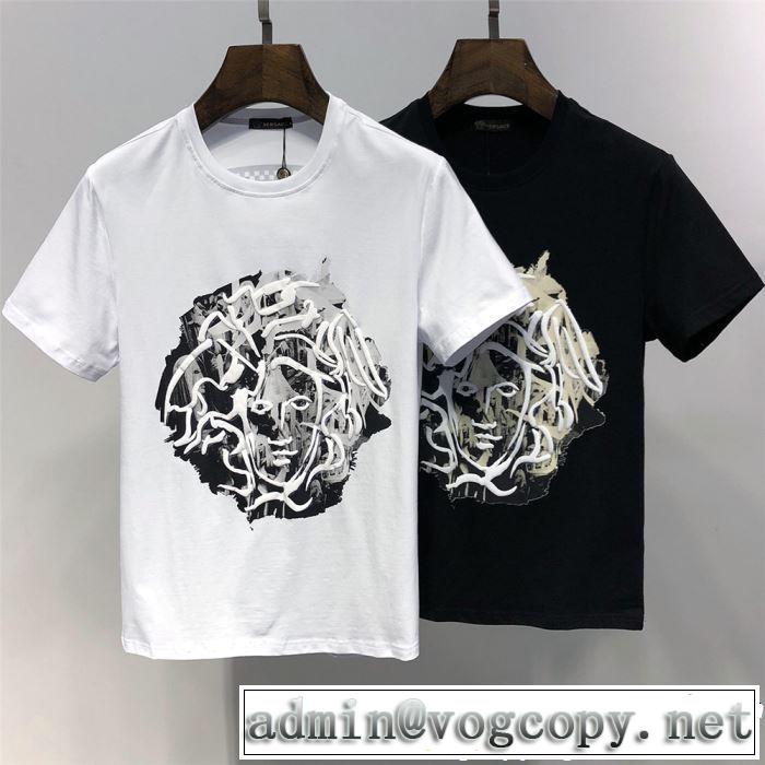 今流行りの最新コレクション VERSACE ヴェルサーチ 半袖Tシャツ 2色可選 《2019年》今、注目のストリート