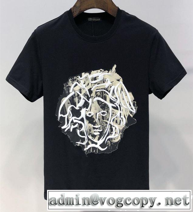 今流行りの最新コレクション VERSACE ヴェルサーチ 半袖Tシャツ 2色可選 《2019年》今、注目のストリート