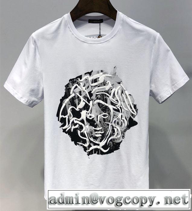 今流行りの最新コレクション VERSACE ヴェルサーチ 半袖Tシャツ 2色可選 《2019年》今、注目のストリート