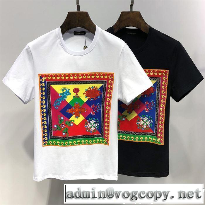 VERSACE ヴェルサーチ 半袖Tシャツ 2色可選 爽やかカジュアル人気 【2019年】夏のファッション
