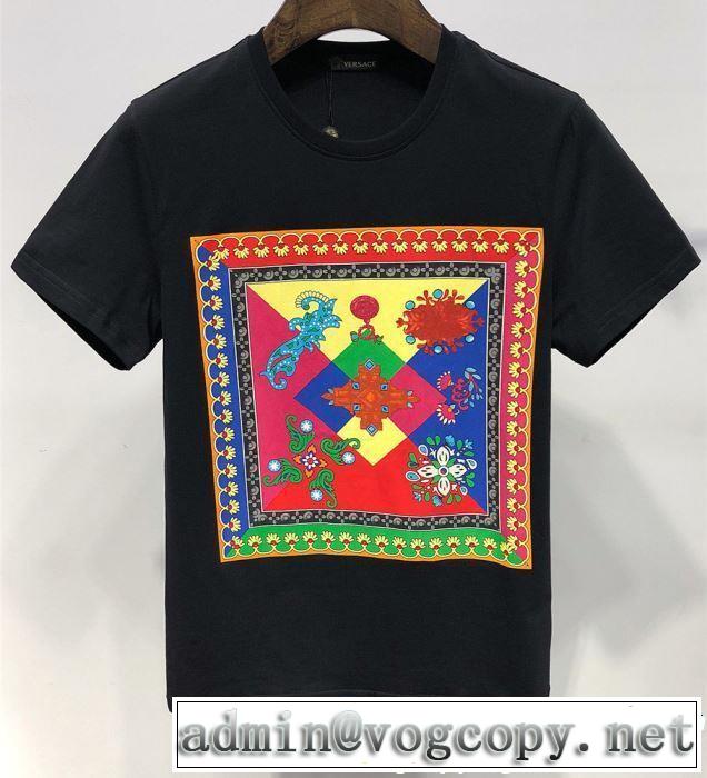 VERSACE ヴェルサーチ 半袖Tシャツ 2色可選 爽やかカジュアル人気 【2019年】夏のファッション