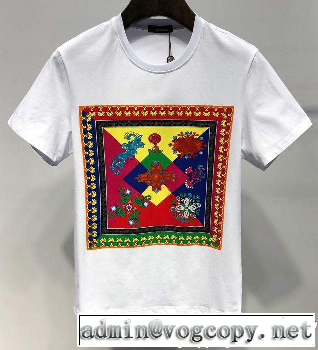 VERSACE ヴェルサーチ 半袖Tシャツ 2色可選 爽やかカジュアル人気 【2019年】夏のファッション