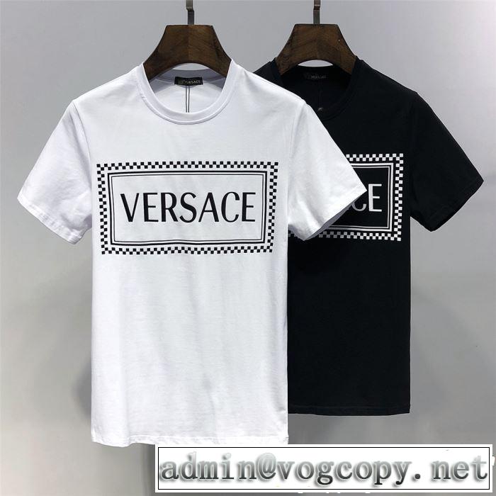 目を引く春夏トップス VERSACE ヴェルサーチ 半袖Tシャツ 2色可選 【2019春夏】最新コレクション