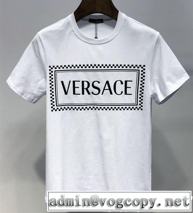 目を引く春夏トップス VERSACE ヴェルサーチ 半袖Tシャツ 2色可選 【2019春夏】最新コレクション