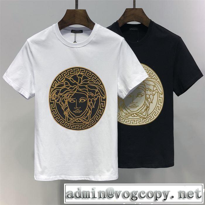 2色可選 半袖Tシャツ 春夏の流行り2019新品 今期のトレンド定番アイテム VERSACE ヴェルサーチ