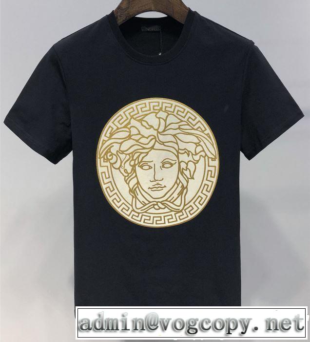 2色可選 半袖Tシャツ 春夏の流行り2019新品 今期のトレンド定番アイテム VERSACE ヴェルサーチ
