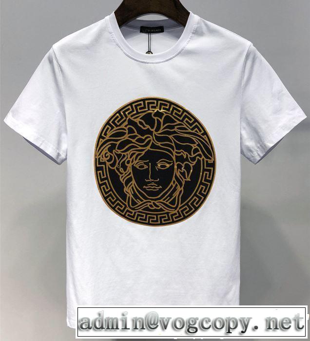 2色可選 半袖Tシャツ 春夏の流行り2019新品 今期のトレンド定番アイテム VERSACE ヴェルサーチ