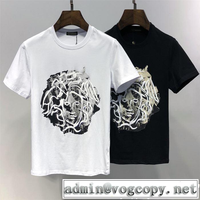 VERSACE ヴェルサーチ 半袖Tシャツ 2色可選 着るだけで上品なスタイル 2019春夏人気トレンドアイテム