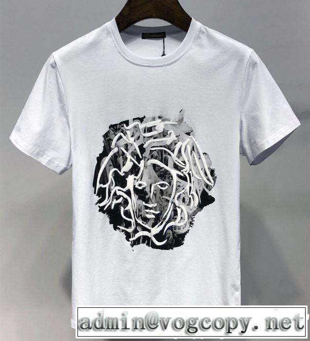 VERSACE ヴェルサーチ 半袖Tシャツ 2色可選 着るだけで上品なスタイル 2019春夏人気トレンドアイテム