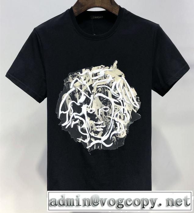 VERSACE ヴェルサーチ 半袖Tシャツ 2色可選 着るだけで上品なスタイル 2019春夏人気トレンドアイテム