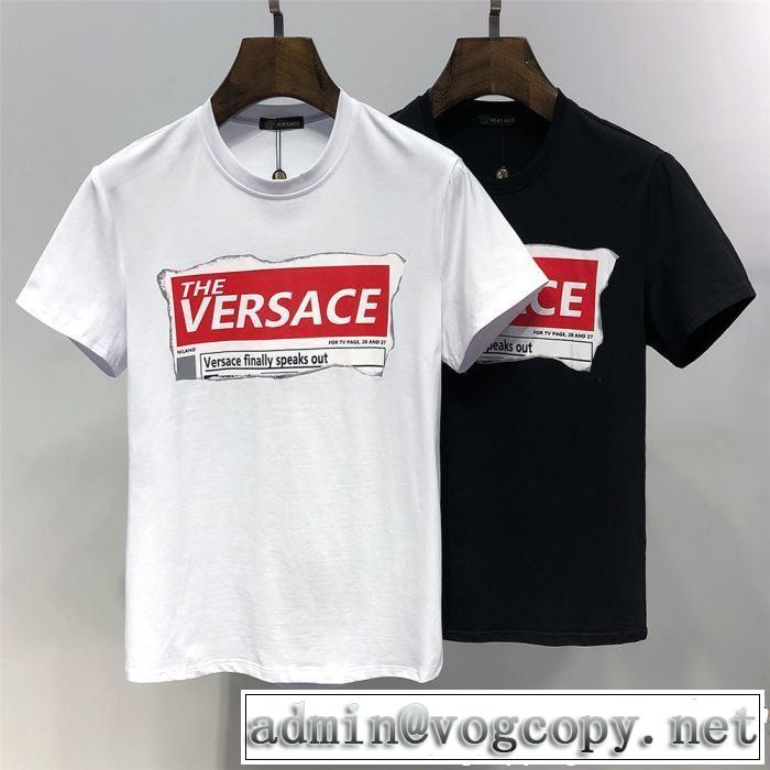 今年は大きめの新作がトレンド 2019春夏トレンドアイテム VERSACE ヴェルサーチ 半袖Tシャツ 2色可選