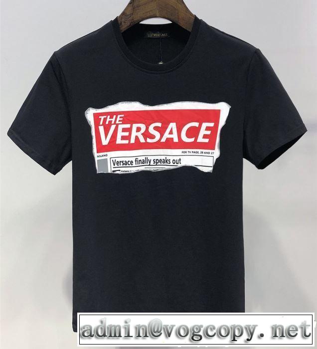 今年は大きめの新作がトレンド 2019春夏トレンドアイテム VERSACE ヴェルサーチ 半袖Tシャツ 2色可選