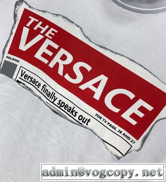 今年は大きめの新作がトレンド 2019春夏トレンドアイテム VERSACE ヴェルサーチ 半袖Tシャツ 2色可選