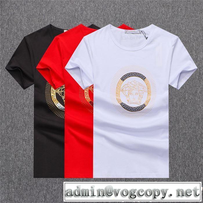 大人っぽいファション感 VERSACE ヴェルサーチ 半袖Tシャツ 3色可選 2019春夏の大注目トレンド