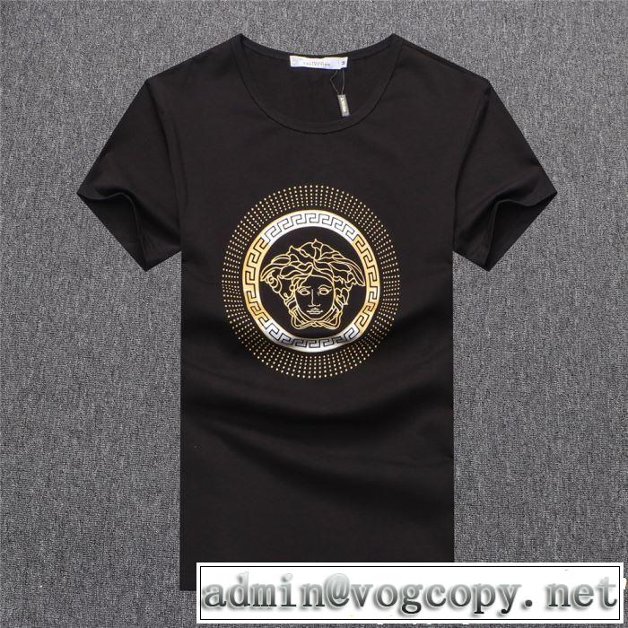 大人っぽいファション感 VERSACE ヴェルサーチ 半袖Tシャツ 3色可選 2019春夏の大注目トレンド