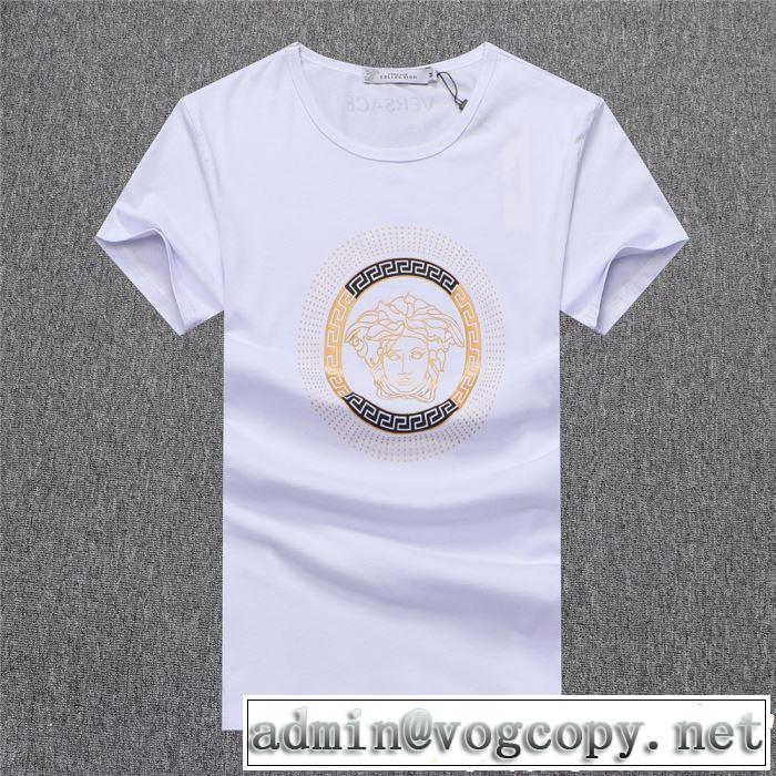 大人っぽいファション感 VERSACE ヴェルサーチ 半袖Tシャツ 3色可選 2019春夏の大注目トレンド