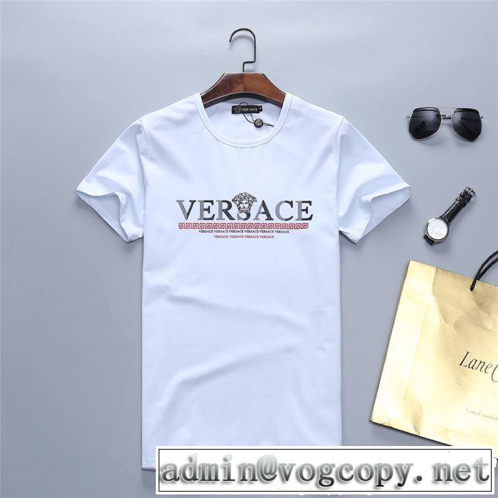 おしゃれデザインも大人気 2019SSのトレンド商品 VERSACE ヴェルサーチ 半袖Tシャツ 2色可選