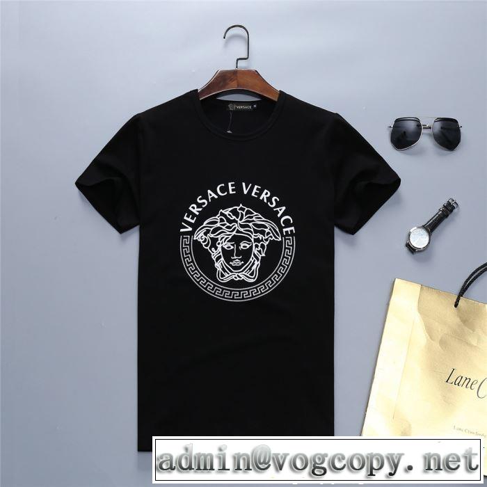 2019春夏は人気定番 夏おすすめ人気ブランドアイテム VERSACE ヴェルサーチ 半袖Tシャツ 2色可選