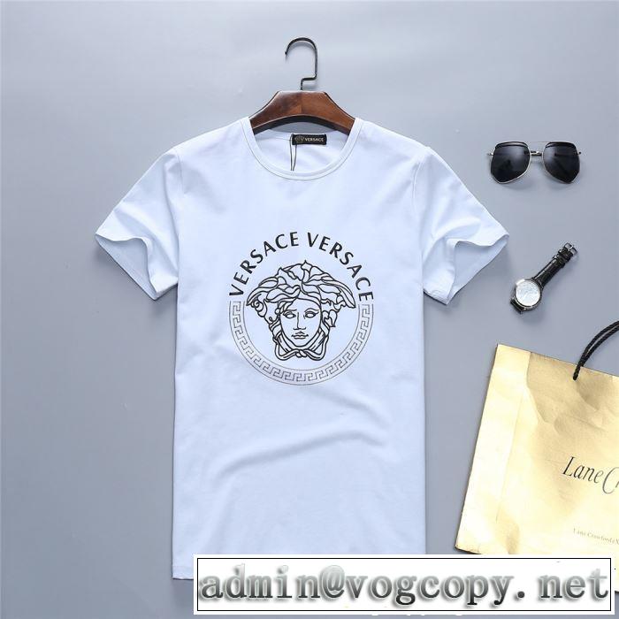 2019春夏は人気定番 夏おすすめ人気ブランドアイテム VERSACE ヴェルサーチ 半袖Tシャツ 2色可選