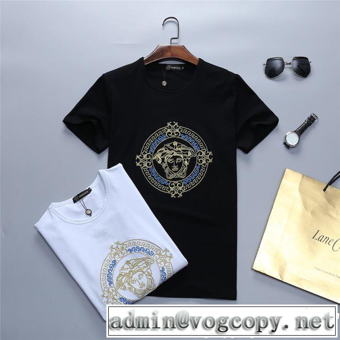 2019春夏人気トレンドアイテム 特に夏は人気アイテム VERSACE ヴェルサーチ 半袖Tシャツ 2色可選