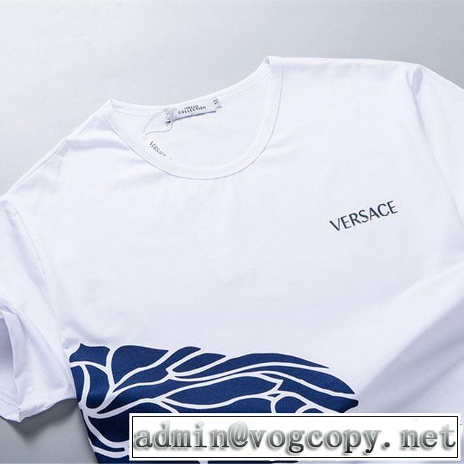 3色可選 半袖Tシャツ 人気ストリートブランド新品 2019年最新ファッション VERSACE ヴェルサーチ