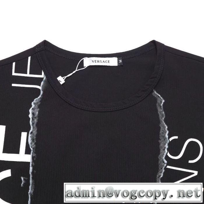 2019春夏の大注目トレンド 抜け感のあるキレイめ VERSACE ヴェルサーチ 半袖Tシャツ 3色可選