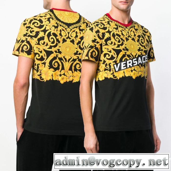 2色可選 半袖Tシャツ VERSACE ヴェルサーチ  2019年春夏のトレンドアイテム 季節感をプラス人気商品