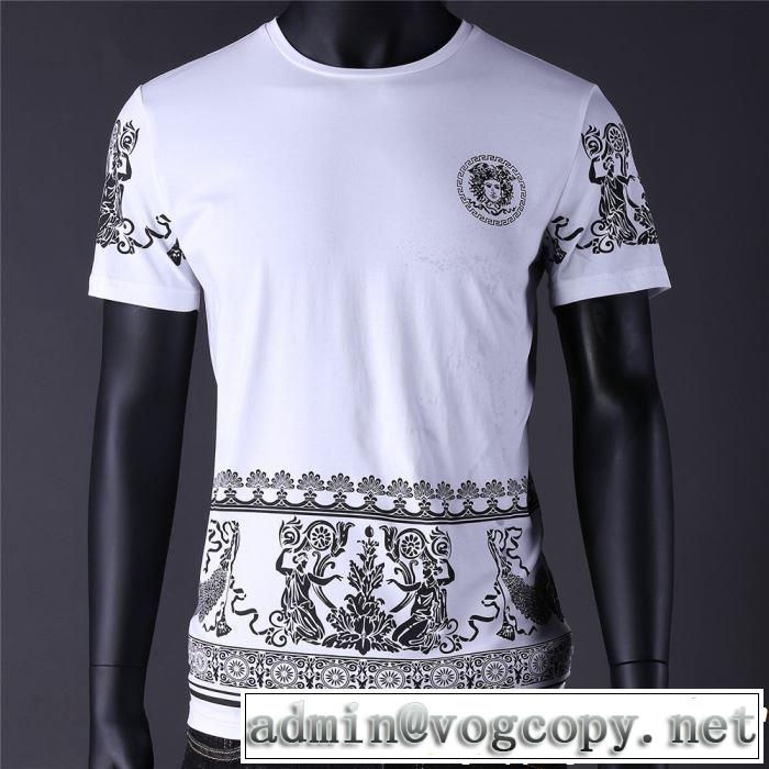 VERSACE ヴェルサーチ 半袖Tシャツ 2色可選 【2019春夏】最新コレクション 大人の可愛さを引き立て