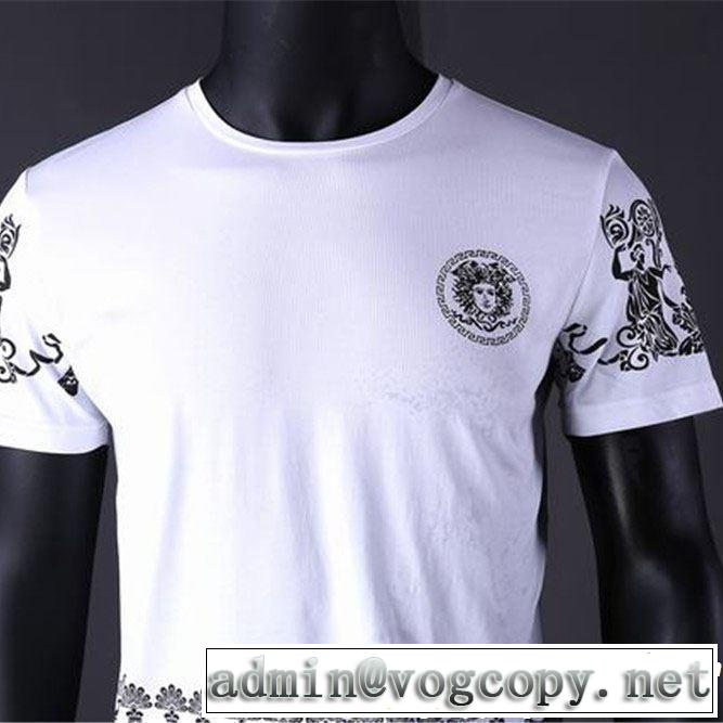 VERSACE ヴェルサーチ 半袖Tシャツ 2色可選 【2019春夏】最新コレクション 大人の可愛さを引き立て