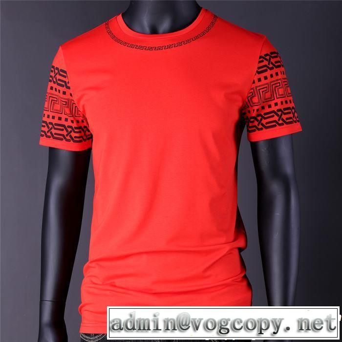 新作コレクションを見る 2019春夏トレンドアイテム VERSACE ヴェルサーチ 半袖Tシャツ 2色可選