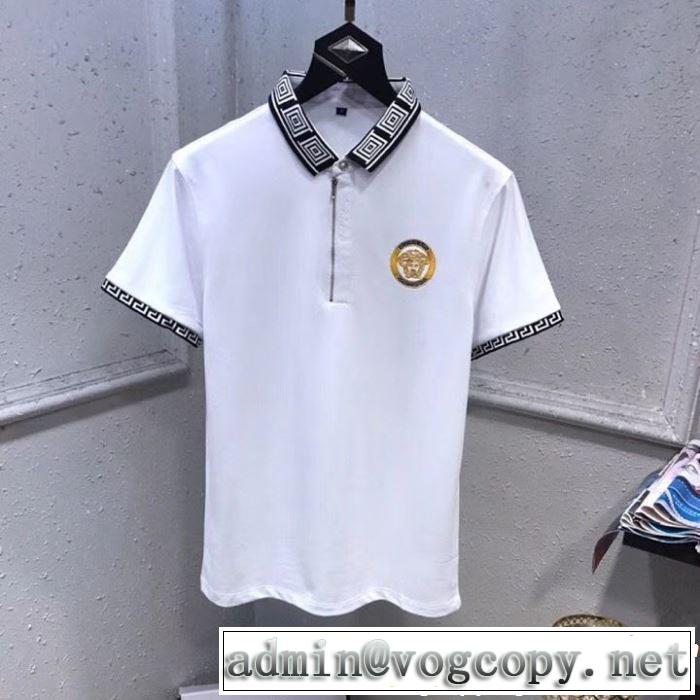 VERSACE ヴェルサーチ 半袖Tシャツ 3色可選 2019春夏は人気定番 魅力的なカラー使い 上品な涼やかさある印象に