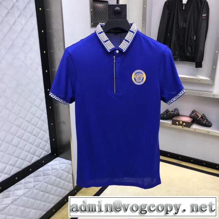 VERSACE ヴェルサーチ 半袖Tシャツ 3色可選 2019春夏は人気定番 魅力的なカラー使い 上品な涼やかさある印象に
