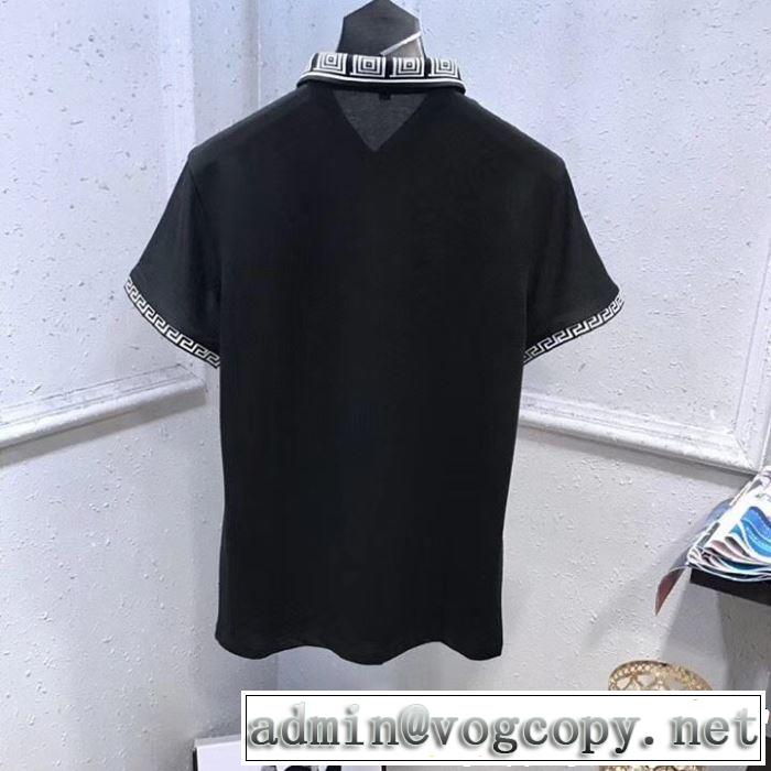VERSACE ヴェルサーチ 半袖Tシャツ 3色可選 2019春夏は人気定番 魅力的なカラー使い 上品な涼やかさある印象に