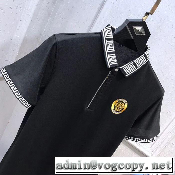 VERSACE ヴェルサーチ 半袖Tシャツ 3色可選 2019春夏は人気定番 魅力的なカラー使い 上品な涼やかさある印象に