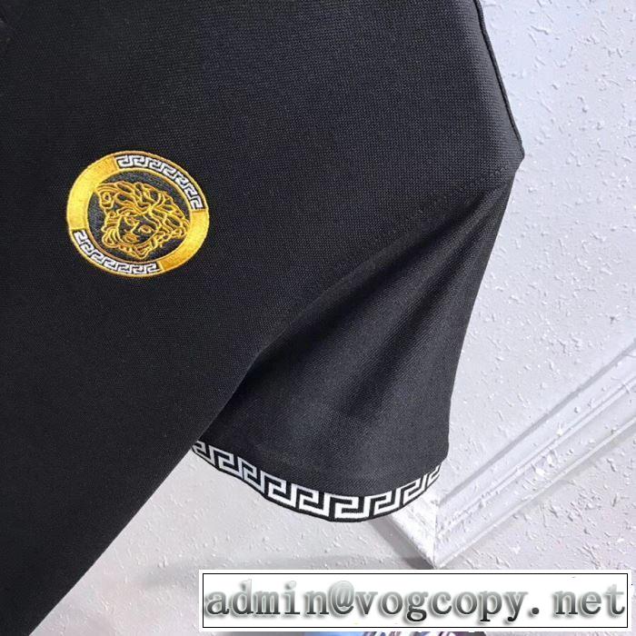 VERSACE ヴェルサーチ 半袖Tシャツ 3色可選 2019春夏は人気定番 魅力的なカラー使い 上品な涼やかさある印象に