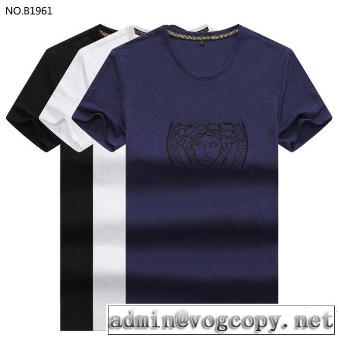 VERSACE ヴェルサーチ 半袖Tシャツ 3色可選 2019春夏のトレンド新商品 優雅で都会的な装いに仕上げ