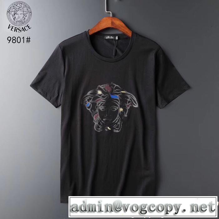 半袖Tシャツ 2色可選 2019SSのトレンド商品 おしゃれデザインも大人気 VERSACE ヴェルサーチ