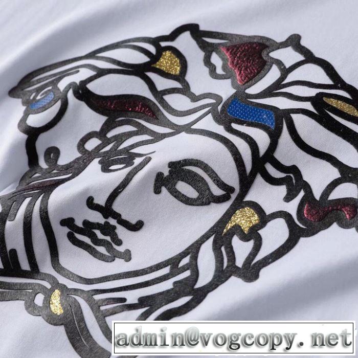 半袖Tシャツ 2色可選 2019SSのトレンド商品 おしゃれデザインも大人気 VERSACE ヴェルサーチ
