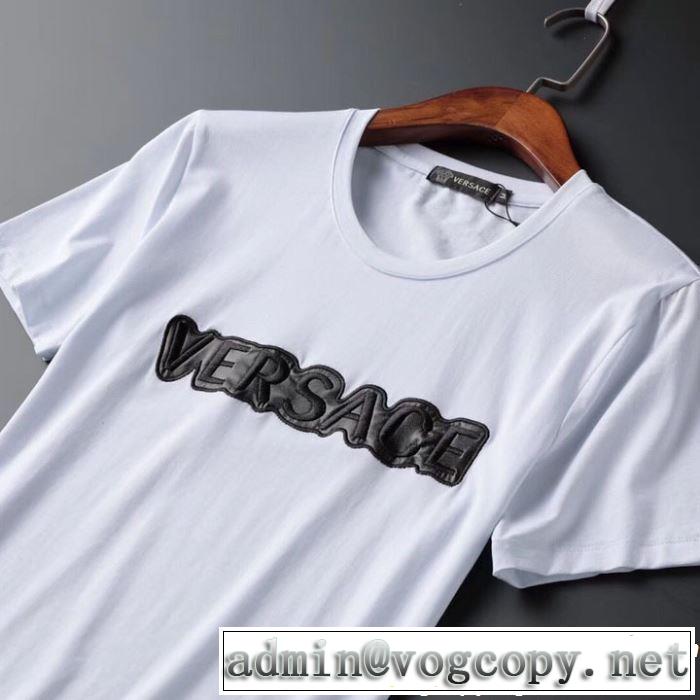 VERSACE ヴェルサーチ 半袖Tシャツ 2色可選 2019即旬な装いに 今季トレンドの限定アイテム