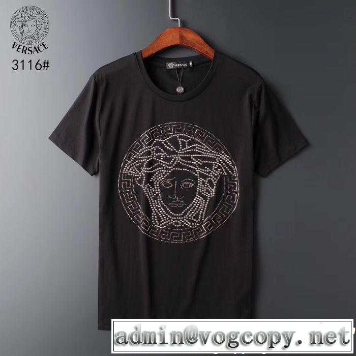 VERSACE ヴェルサーチ 半袖Tシャツ 2色可選 2019SSのトレンド商品 おしゃれデザインも大人気