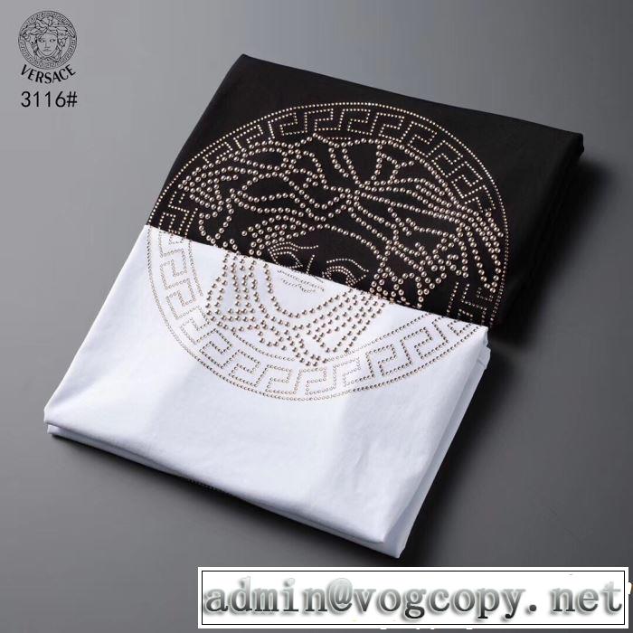 VERSACE ヴェルサーチ 半袖Tシャツ 2色可選 2019SSのトレンド商品 おしゃれデザインも大人気