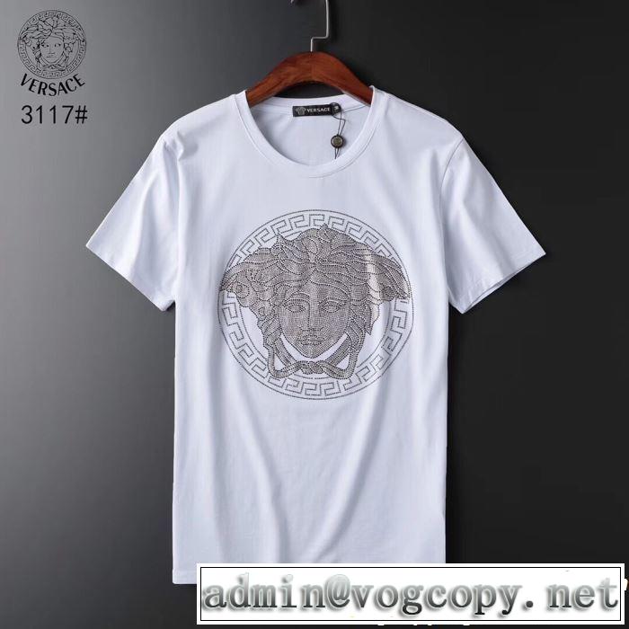 新作コレクションを見る 2019春夏も引き続き人気セール VERSACE ヴェルサーチ 半袖Tシャツ 2色可選