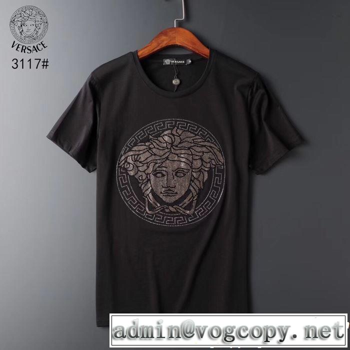 新作コレクションを見る 2019春夏も引き続き人気セール VERSACE ヴェルサーチ 半袖Tシャツ 2色可選