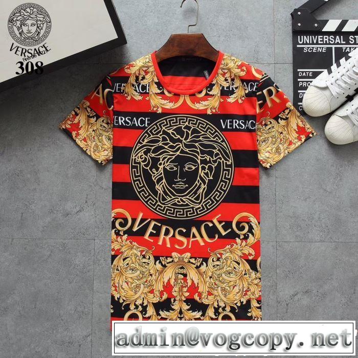 3色可選 半袖Tシャツ 2019春夏トレンドアイテム 今期のトレンド定番アイテム VERSACE ヴェルサーチ
