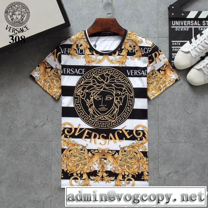 3色可選 半袖Tシャツ 2019春夏トレンドアイテム 今期のトレンド定番アイテム VERSACE ヴェルサーチ